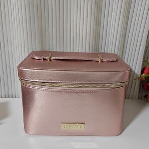New Lancome 2025 Makeup Travel Case Zipper Storage Bag Rose Gold   9" x 6" x 6.5
